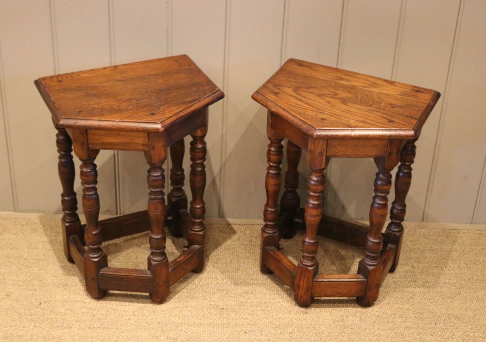 Pair Of French Oak Pegged Tables View V