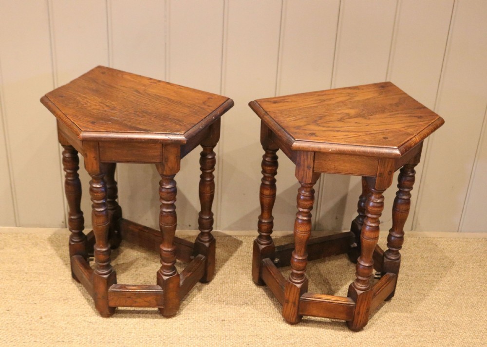 Pair Of French Oak Pegged Tables View VI