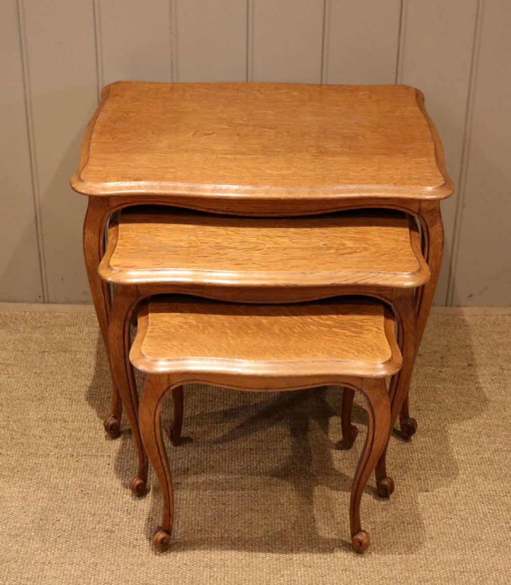 Set Of Three French Oak Tables