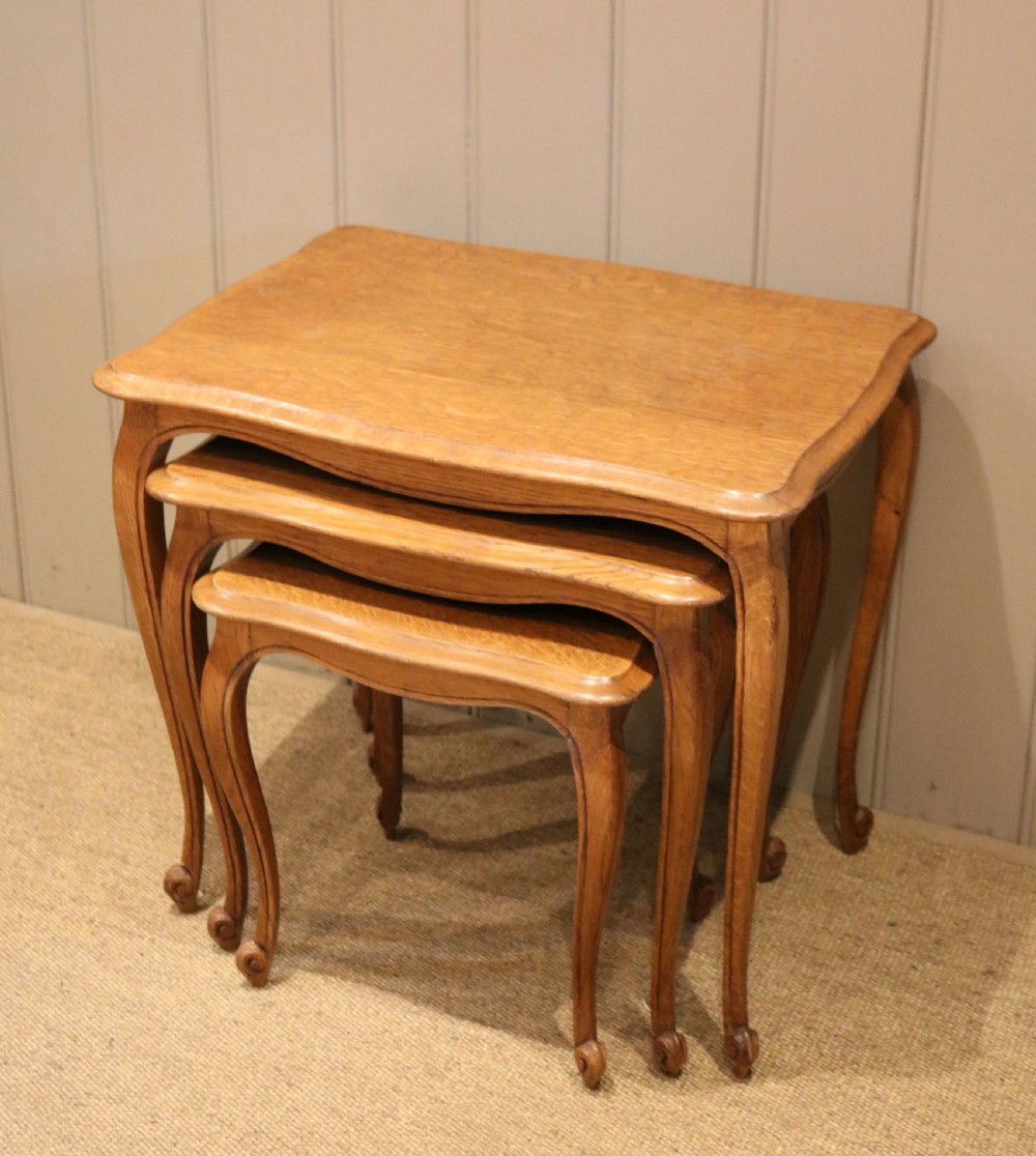 Set Of Three French Oak Tables View II