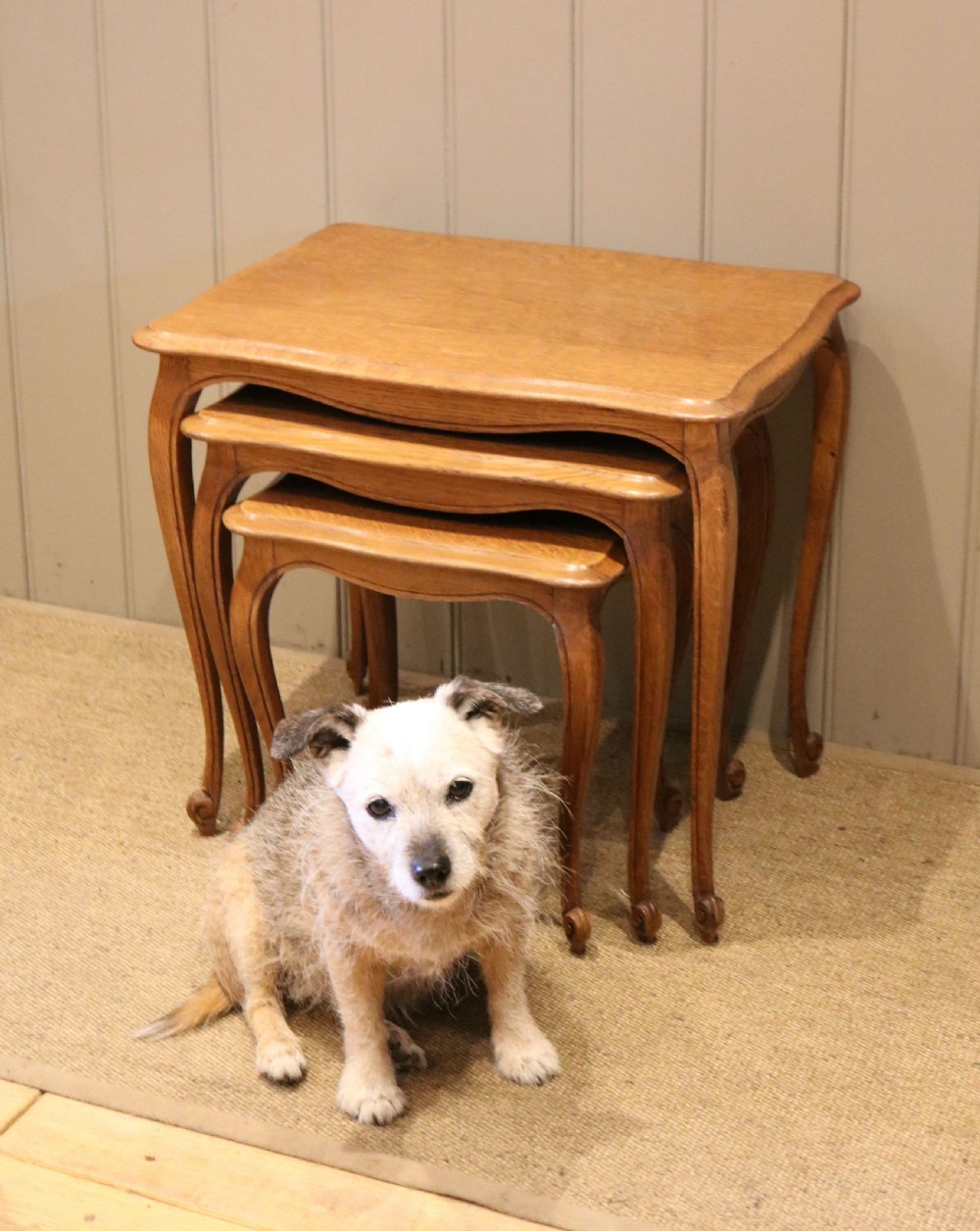 Set Of Three French Oak Tables View VI