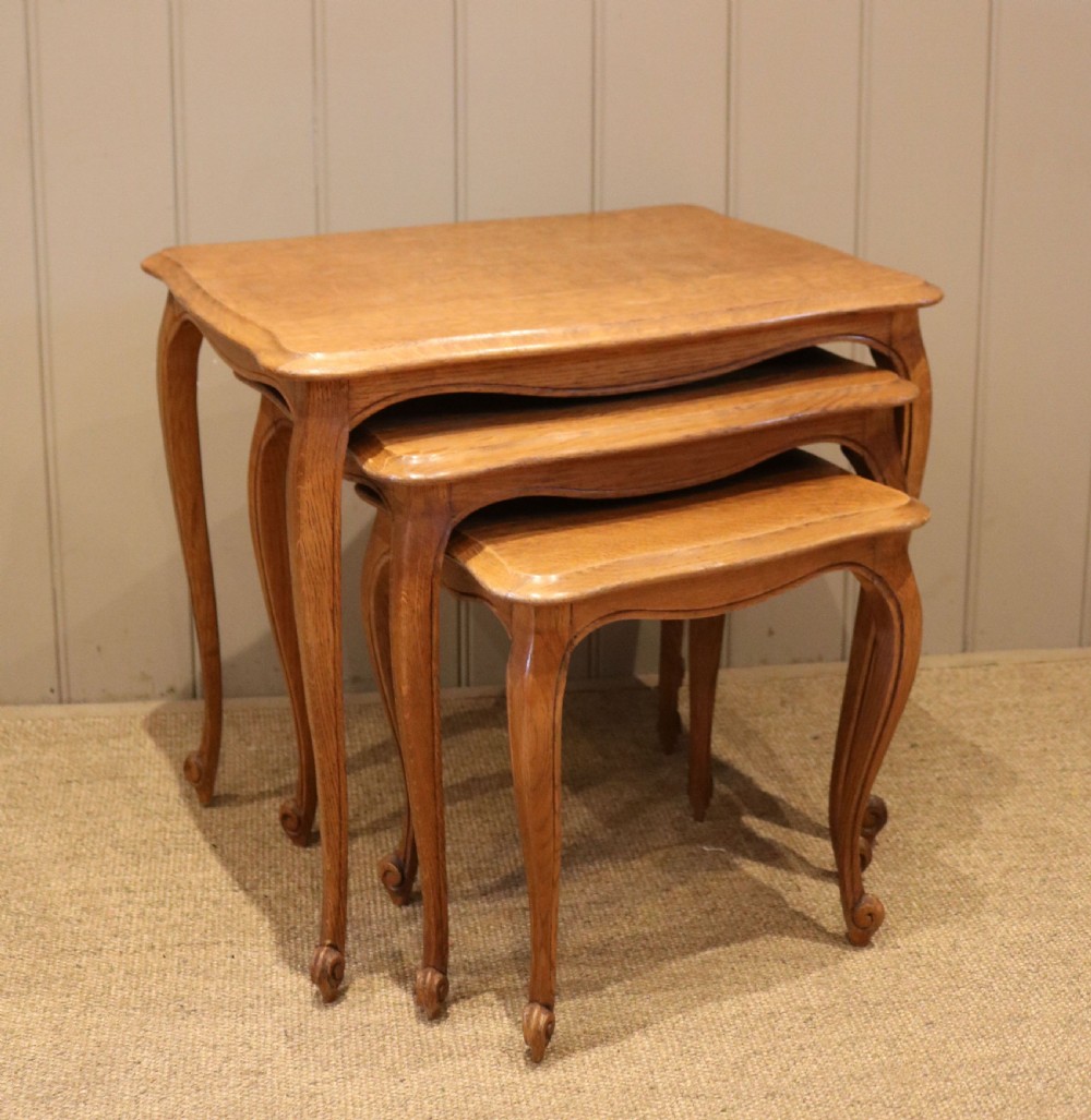 Set Of Three French Oak Tables View X