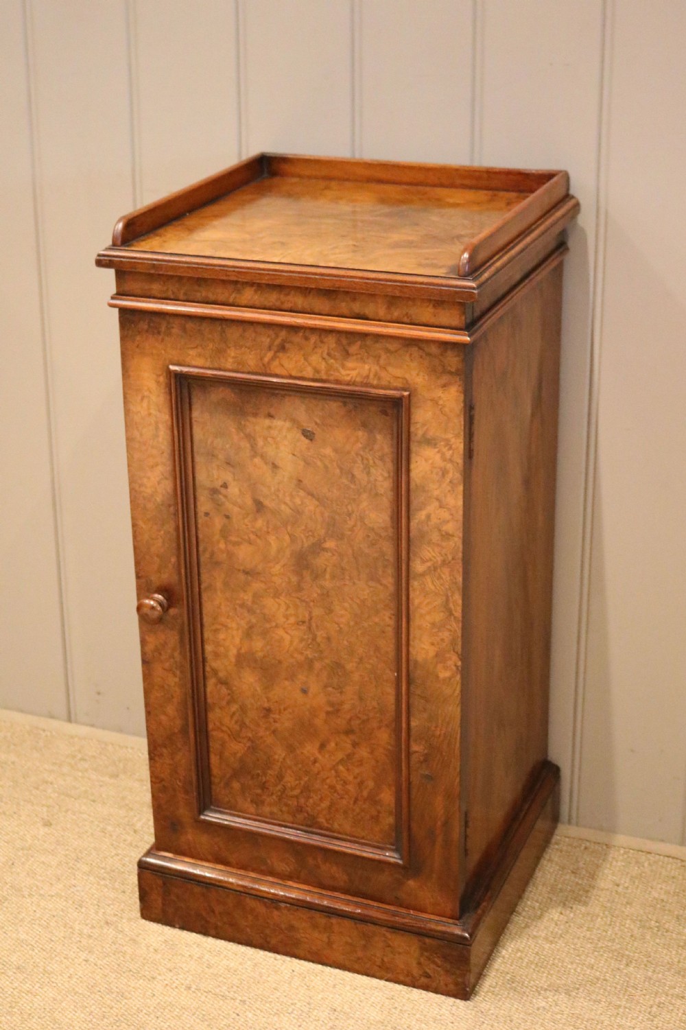 Victorian Burr Walnut Bedside Cabinet View II