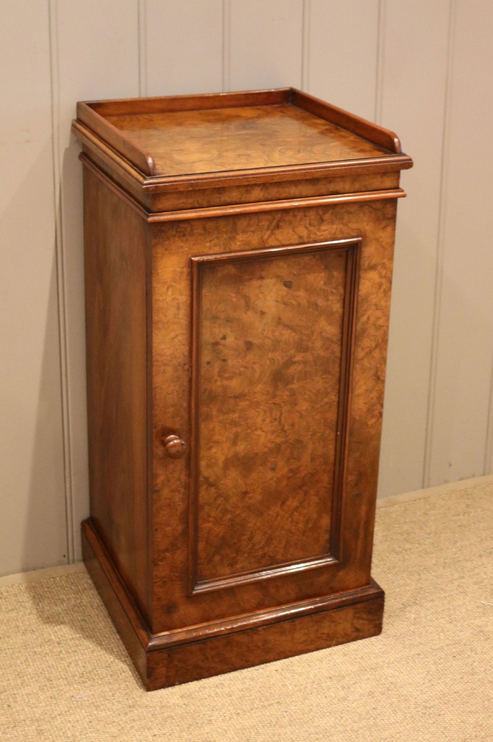 Victorian Burr Walnut Bedside Cabinet View III