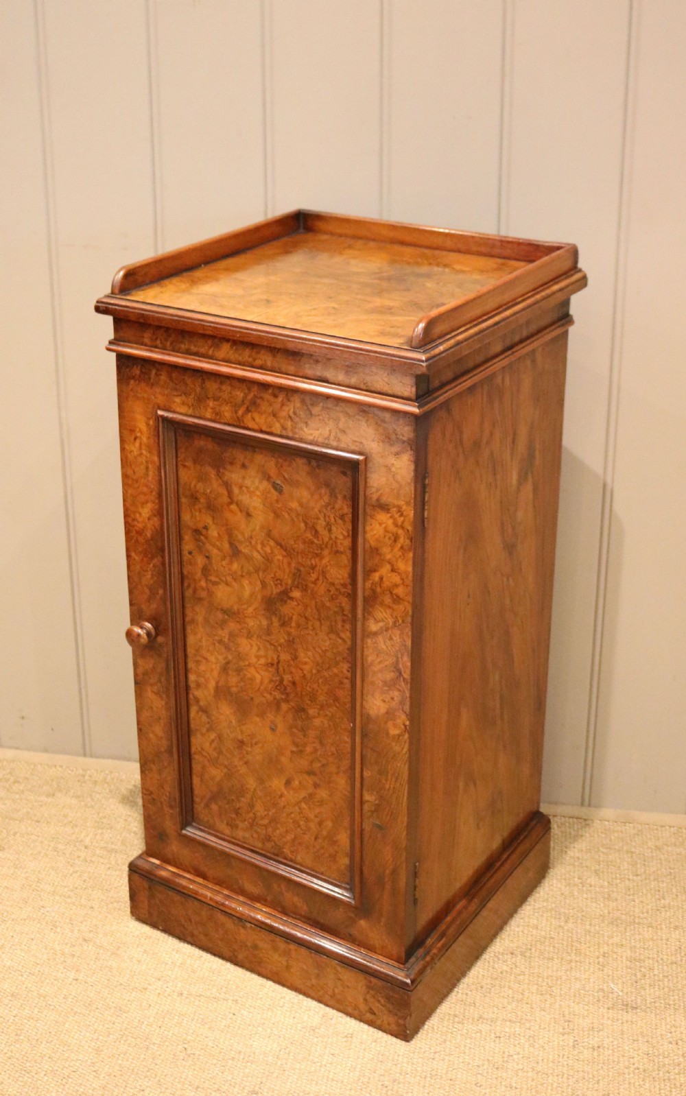 Victorian Burr Walnut Bedside Cabinet View VI