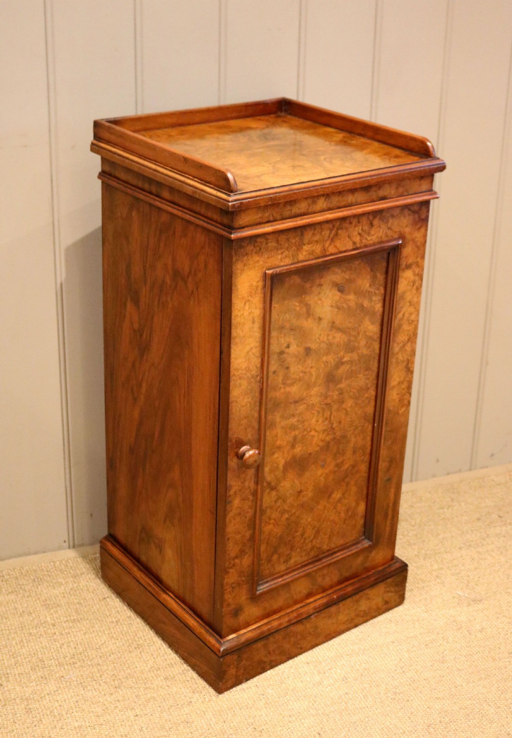 Victorian Burr Walnut Bedside Cabinet View VII