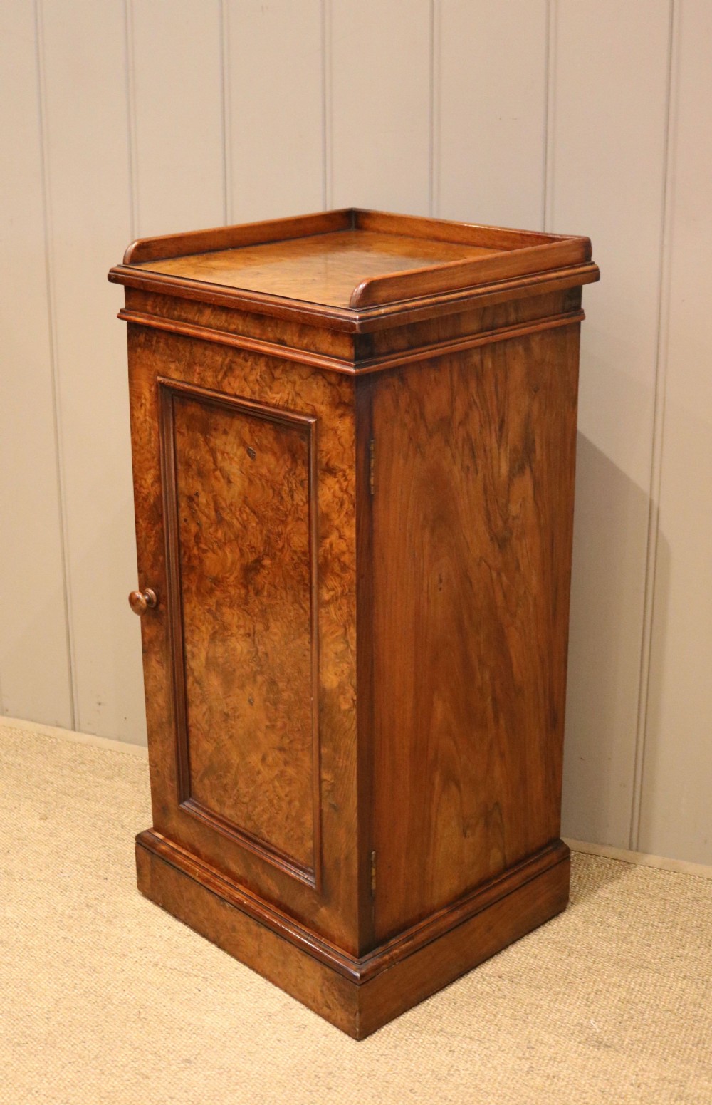Victorian Burr Walnut Bedside Cabinet View VIII