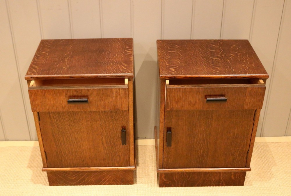 Pair Of Oak Art Deco Bedside Cabinets View VIII