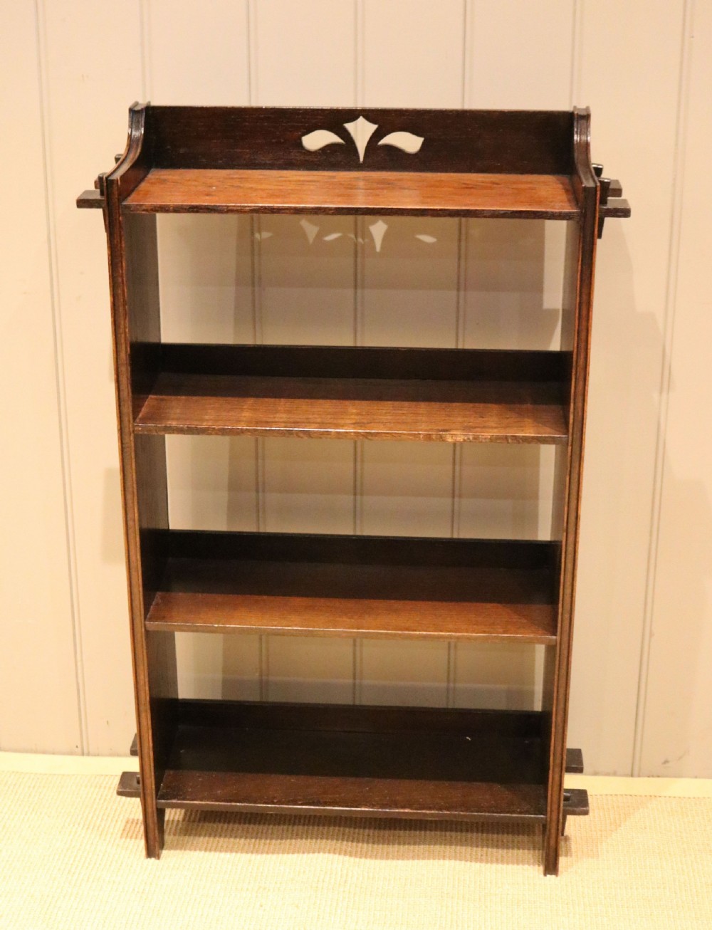 Oak Open Pegged Bookcase View II