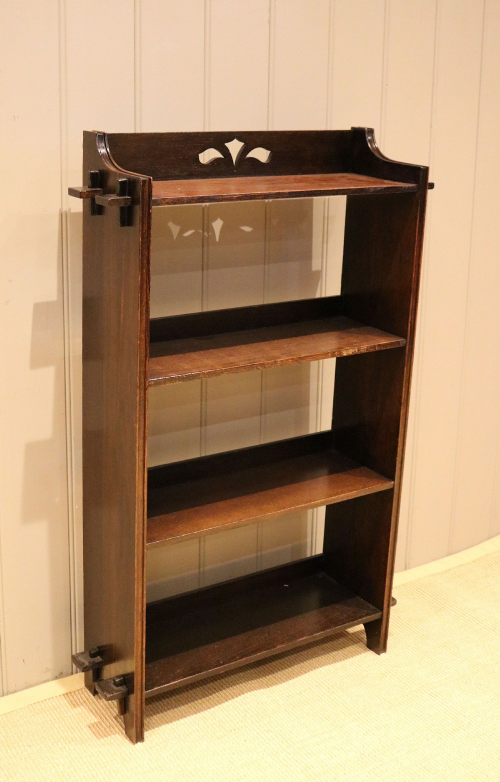 Oak Open Pegged Bookcase View IV