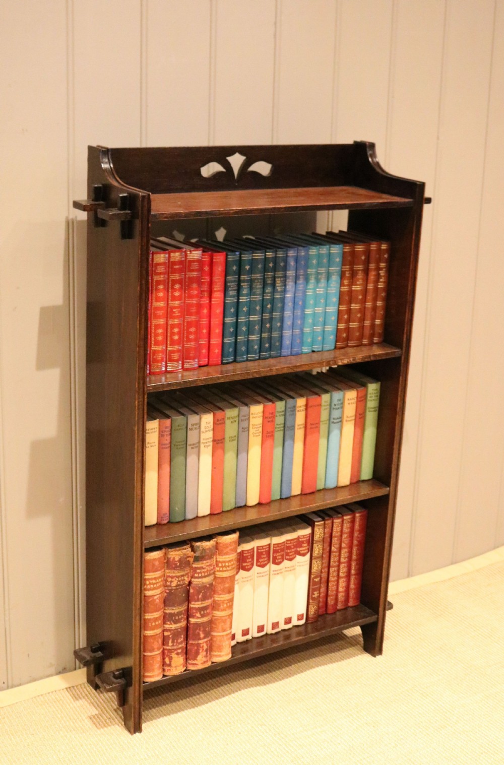 Oak Open Pegged Bookcase View V