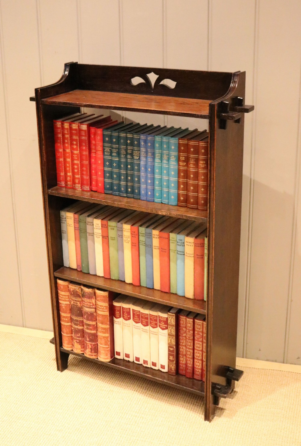 Oak Open Pegged Bookcase View IX