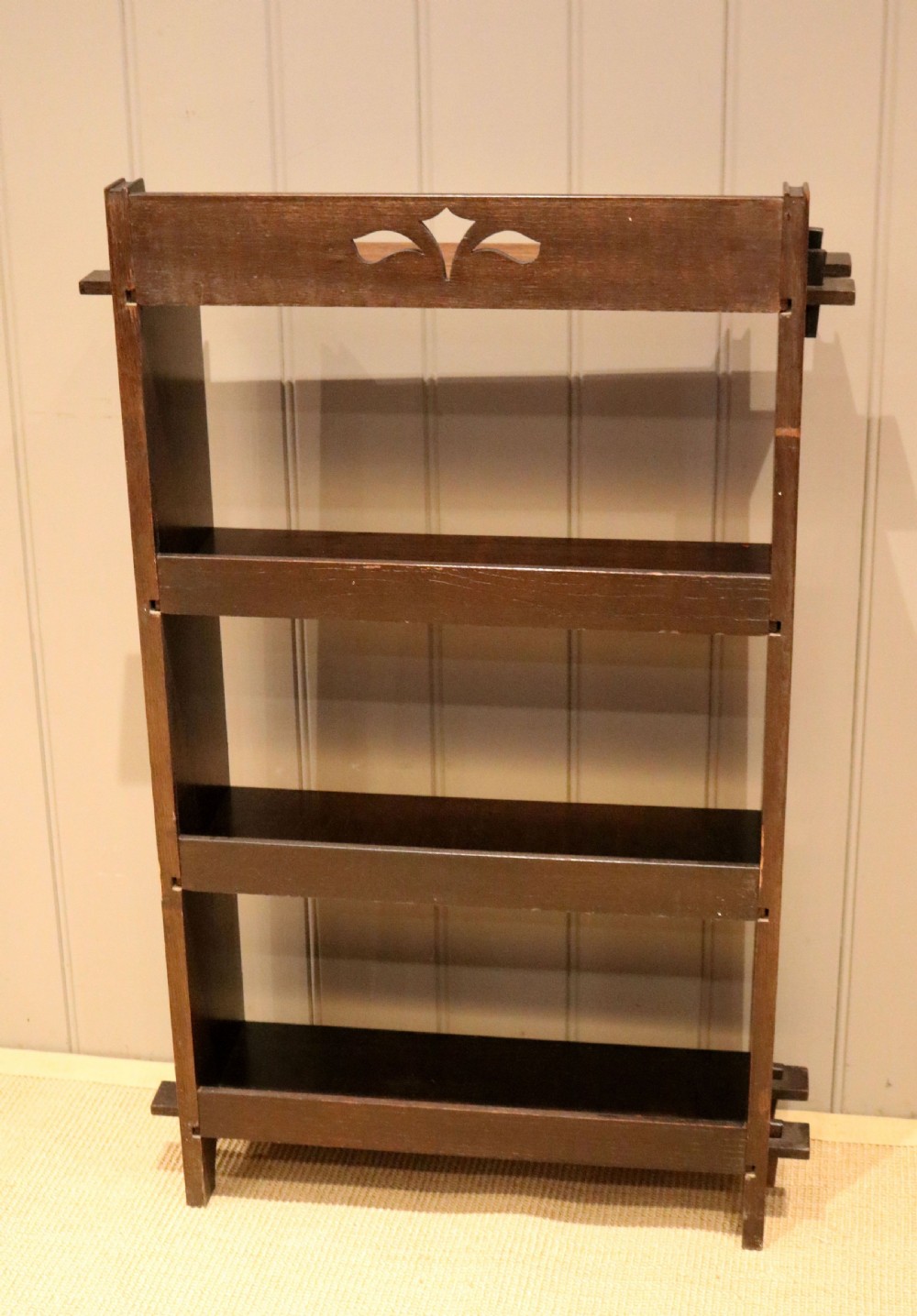 Oak Open Pegged Bookcase View XI