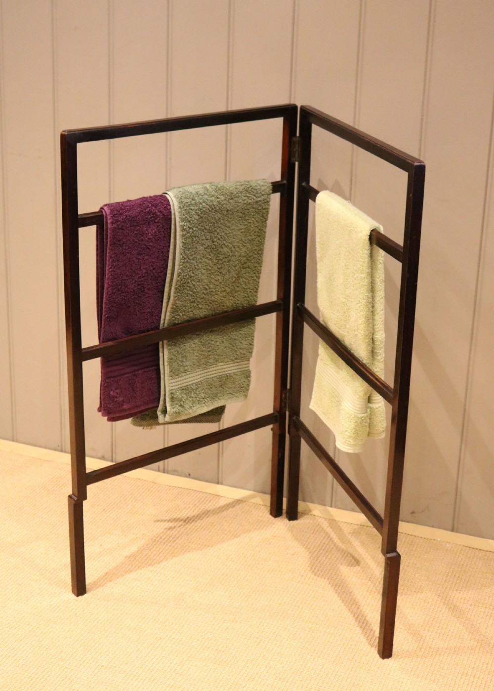 Edwardian Mahogany Folding Towel Rail View IX
