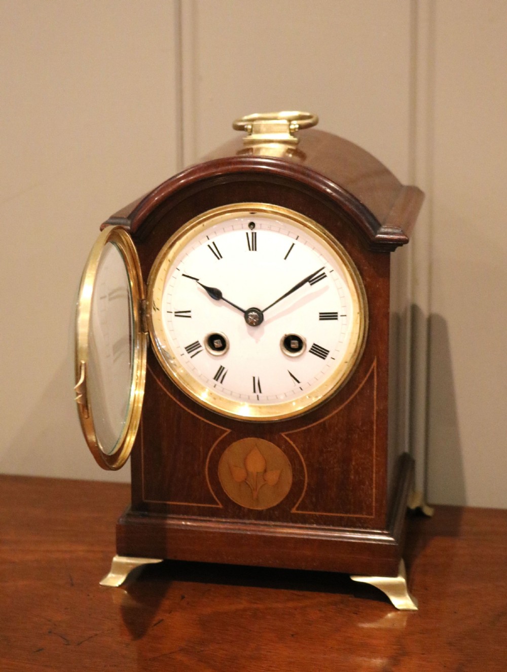Mahogany & Inlay Mantel Clock View III