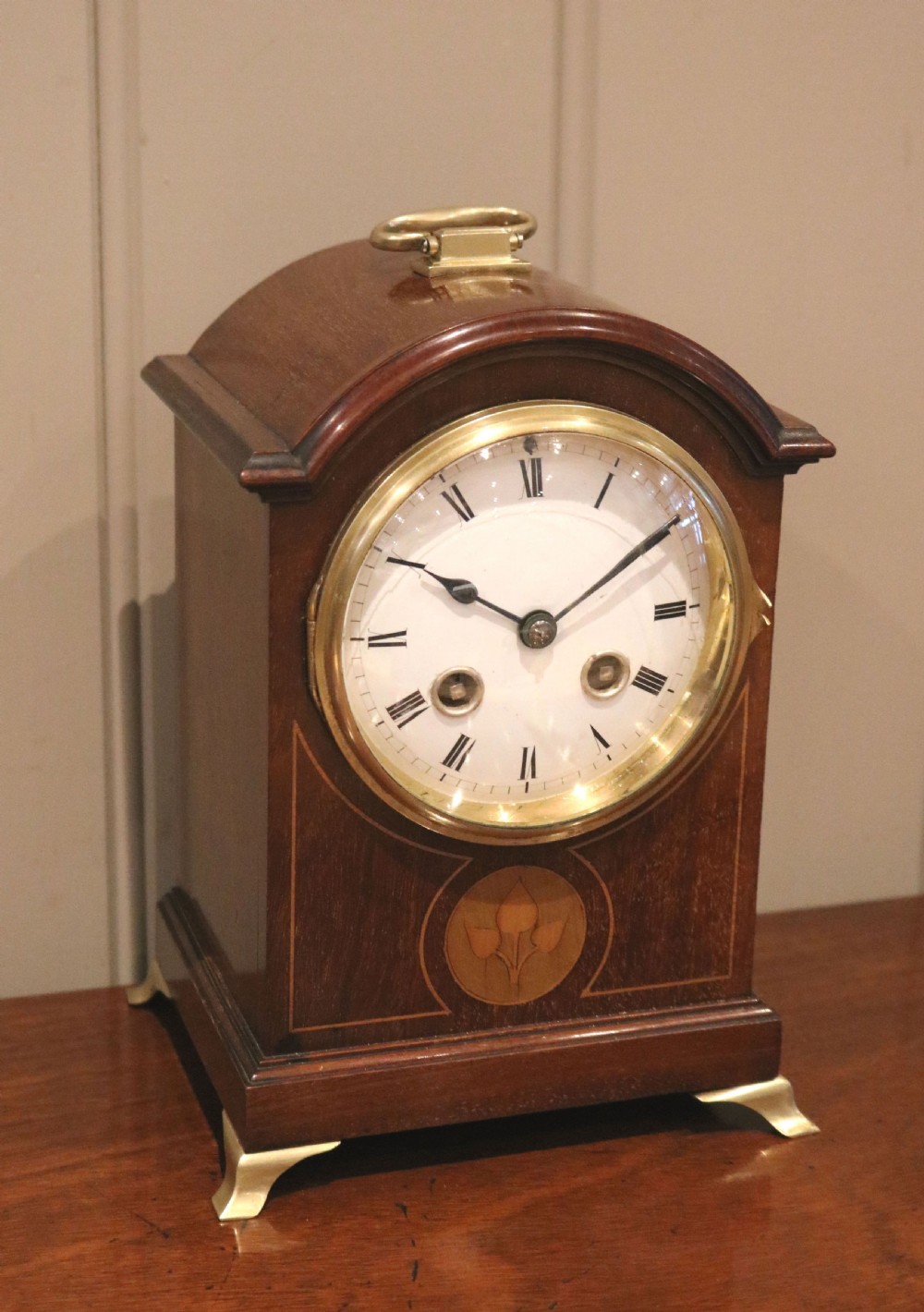 Mahogany & Inlay Mantel Clock View IV