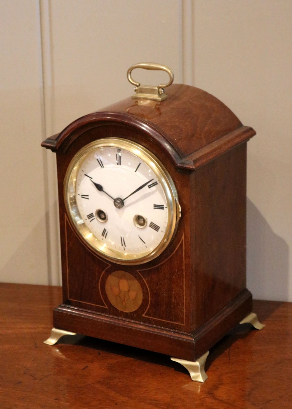 Mahogany & Inlay Mantel Clock View V