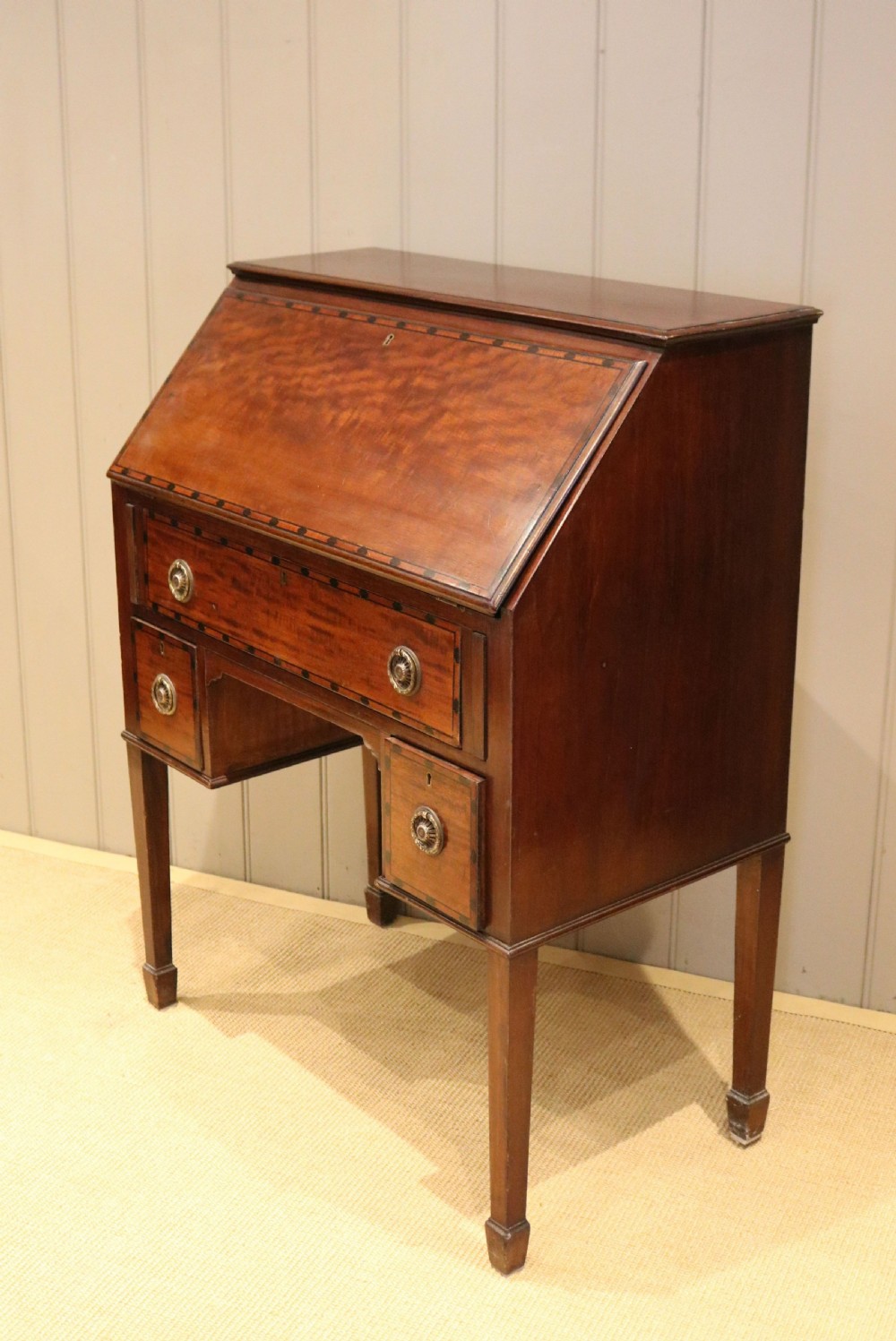Mahogany Kneehole Bureau View VII