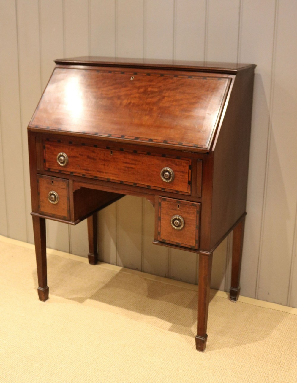 Mahogany Kneehole Bureau View IX