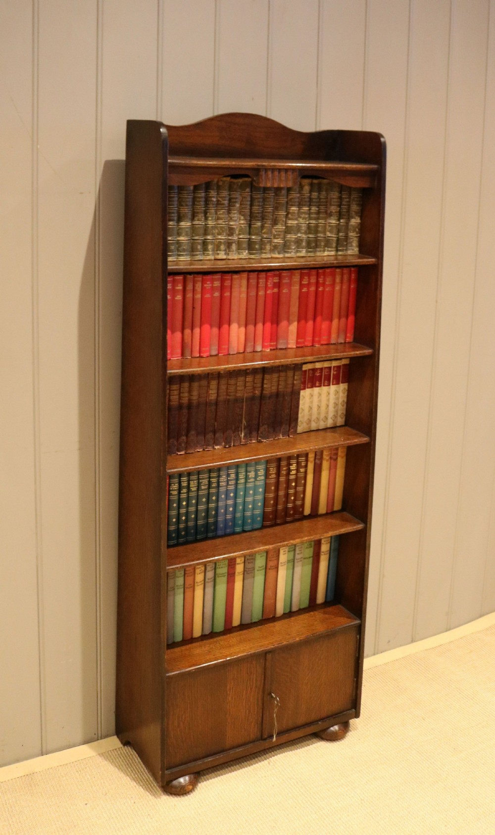 Tall Oak Waterfall Bookcase View III