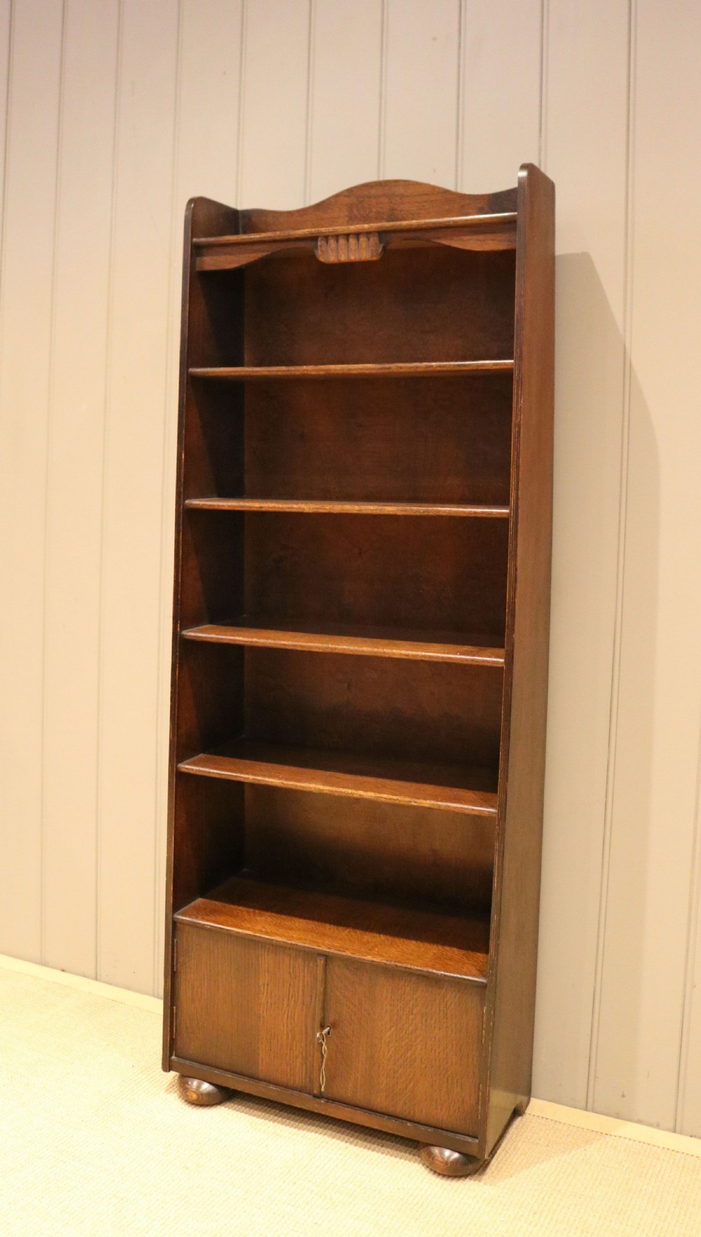 Tall Oak Waterfall Bookcase View IV