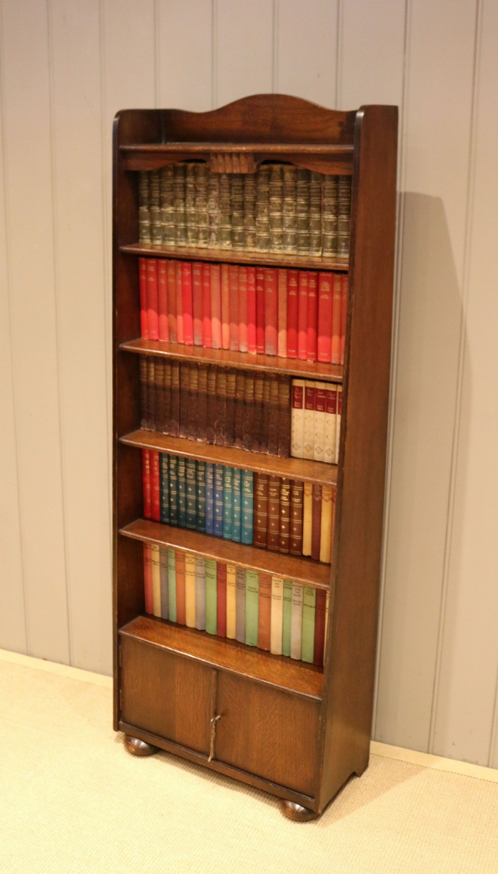 Tall Oak Waterfall Bookcase View V