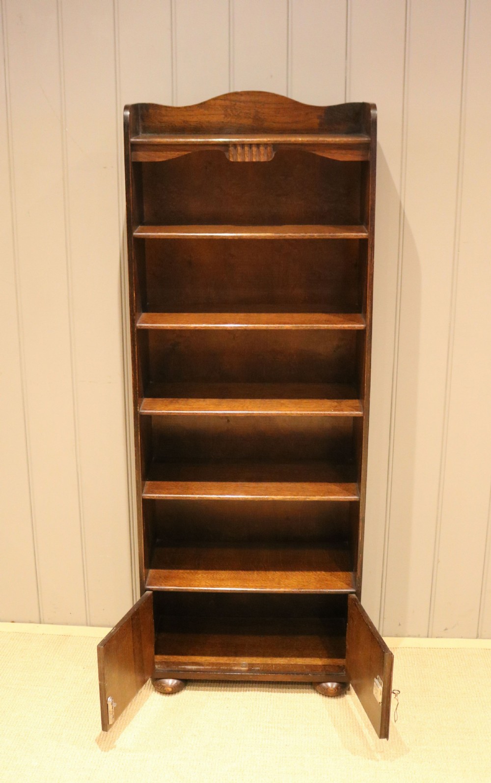 Tall Oak Waterfall Bookcase View VI