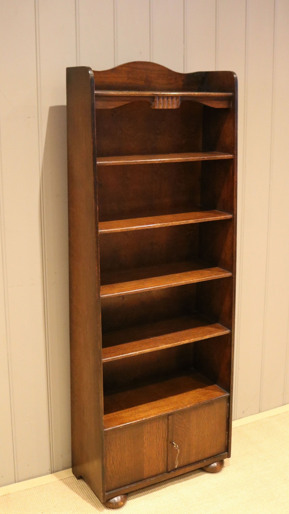 Tall Oak Waterfall Bookcase View VII