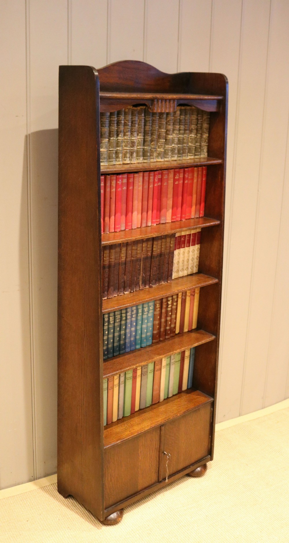 Tall Oak Waterfall Bookcase View VIII