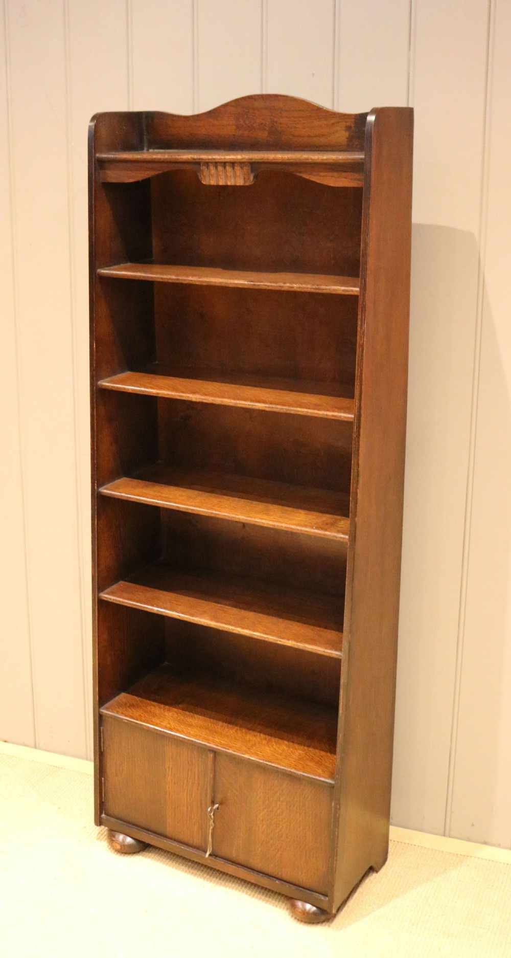 Tall Oak Waterfall Bookcase View IX