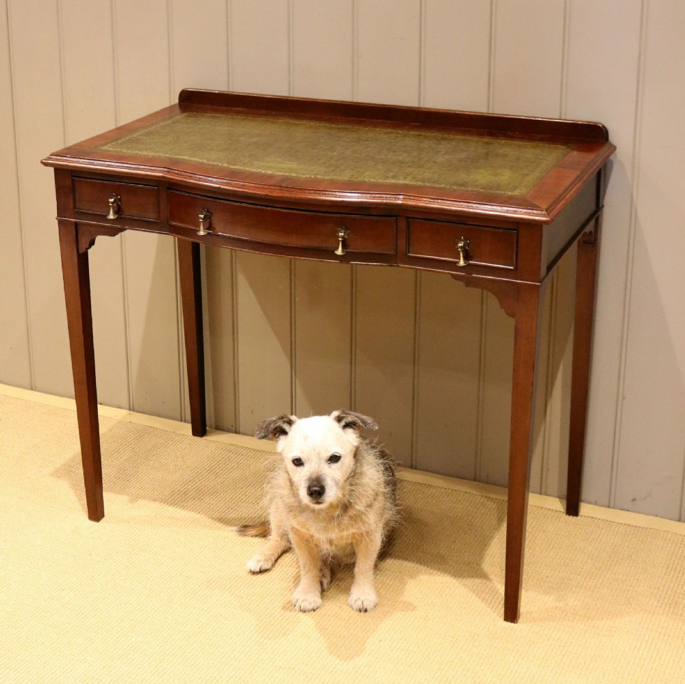 Edwardian Mahogany Bow Front Writing Desk View II