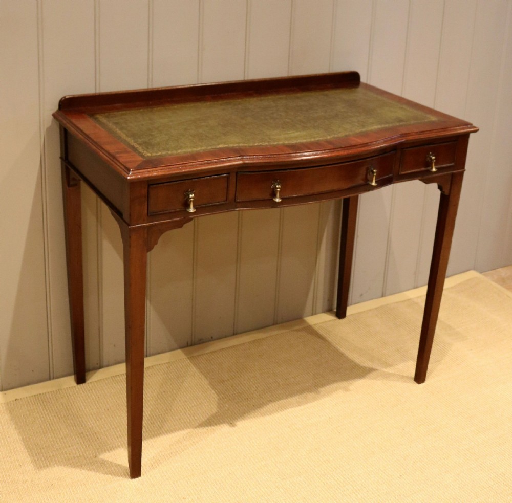 Edwardian Mahogany Bow Front Writing Desk View III