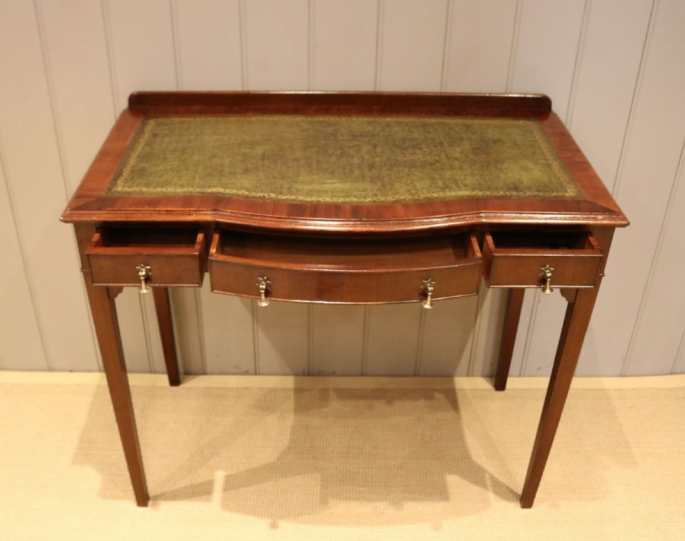 Edwardian Mahogany Bow Front Writing Desk View IV