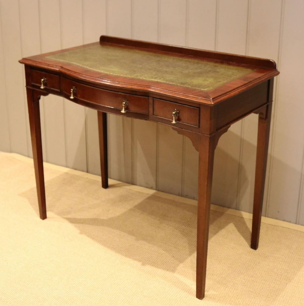 Edwardian Mahogany Bow Front Writing Desk View VI