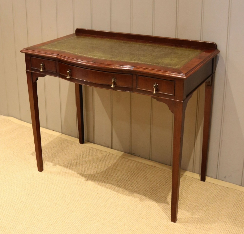 Edwardian Mahogany Bow Front Writing Desk View VII