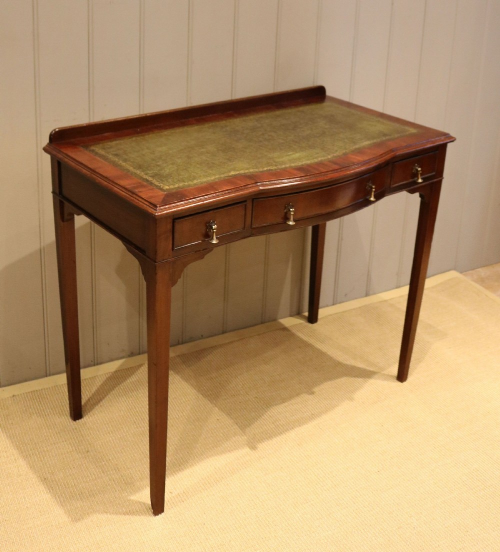 Edwardian Mahogany Bow Front Writing Desk View VIII