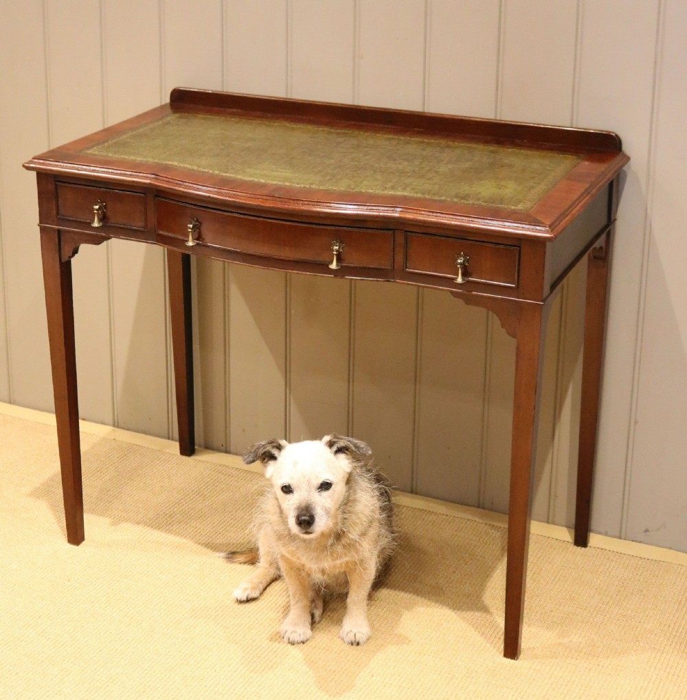 Edwardian Mahogany Bow Front Writing Desk View IX