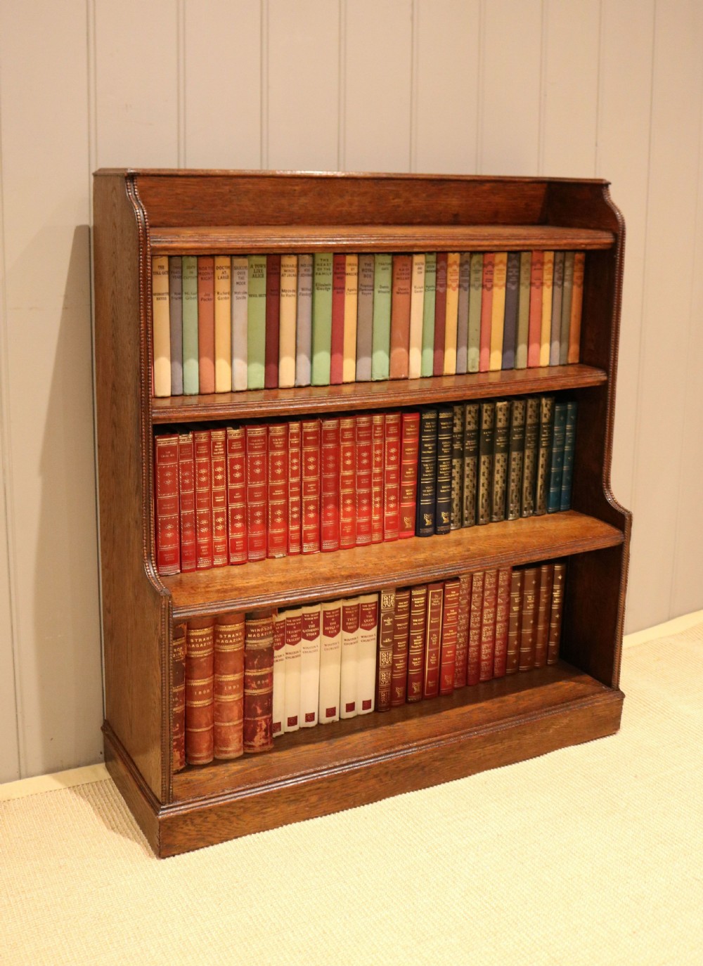 Oak Open Graduated Bookcase View IV