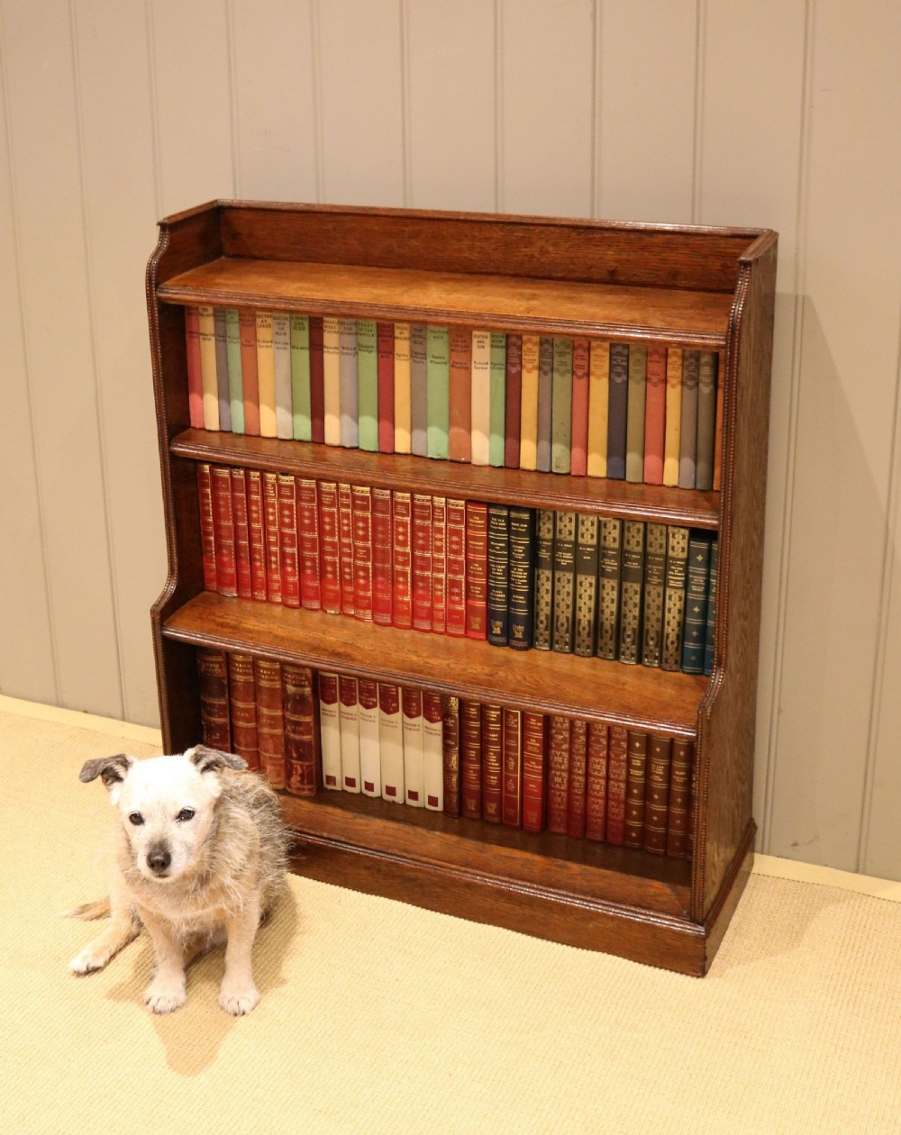 Oak Open Graduated Bookcase View VII