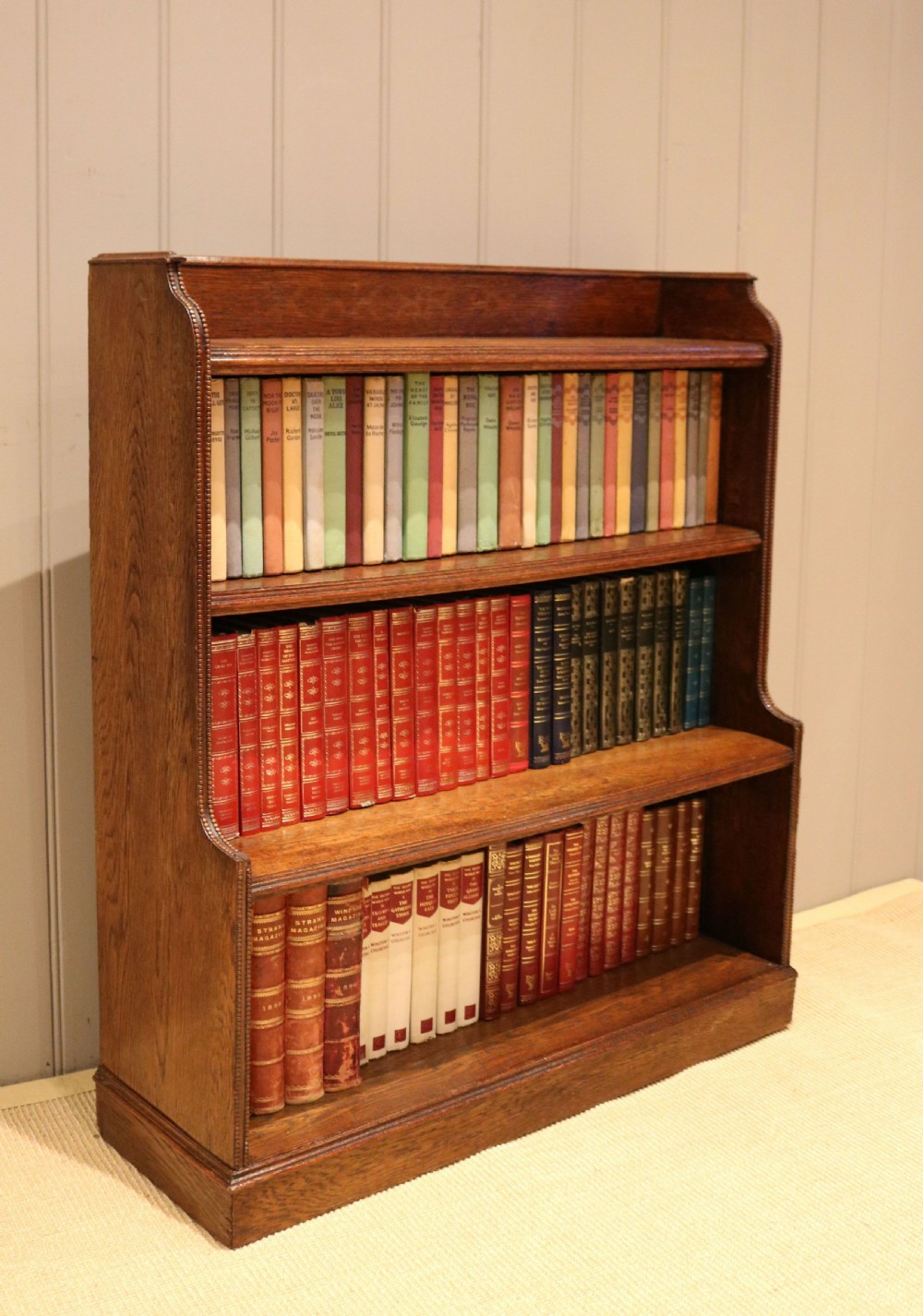 Oak Open Graduated Bookcase View IX
