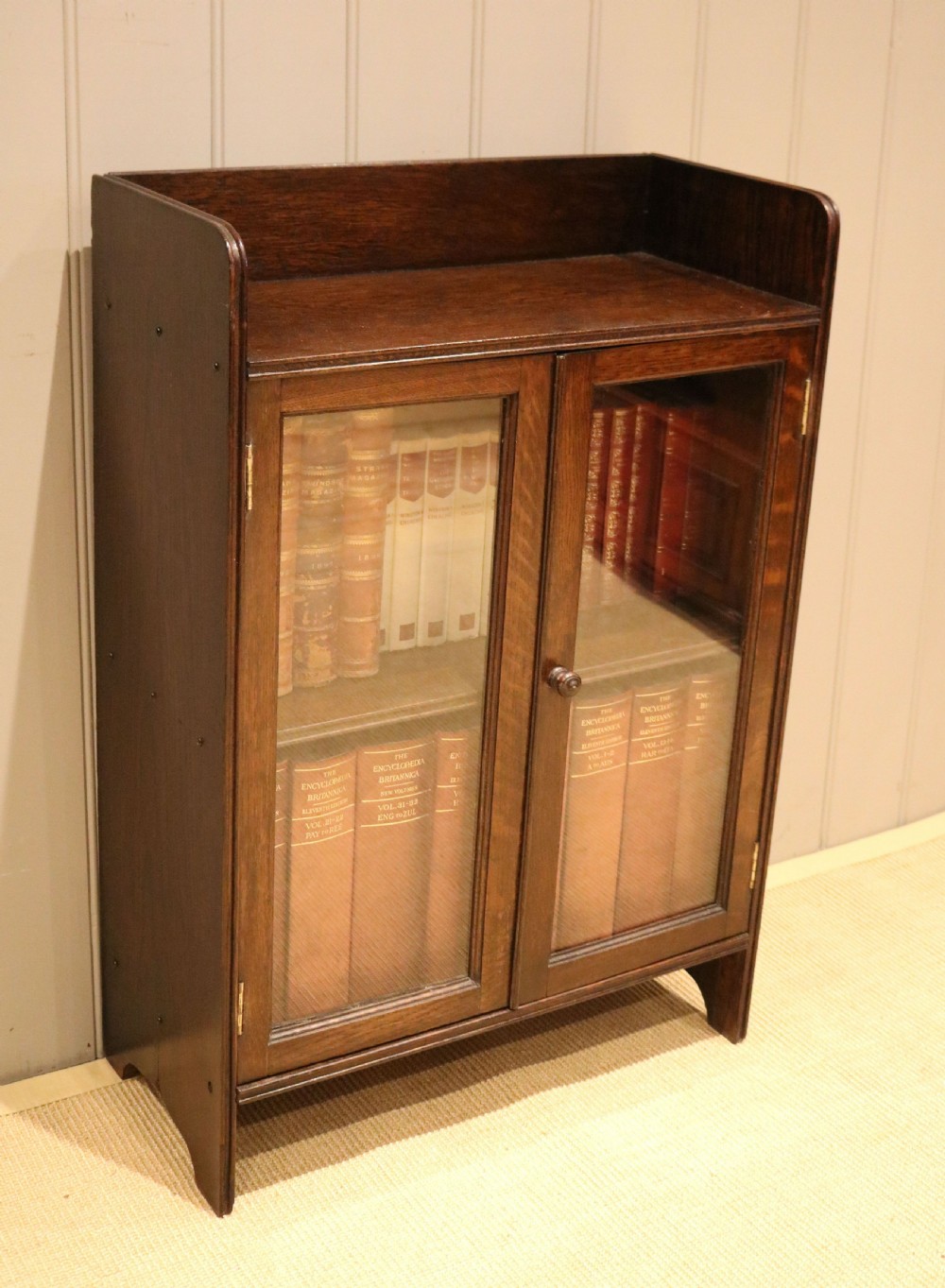 Small Proportioned Oak Glazed Bookcase View V
