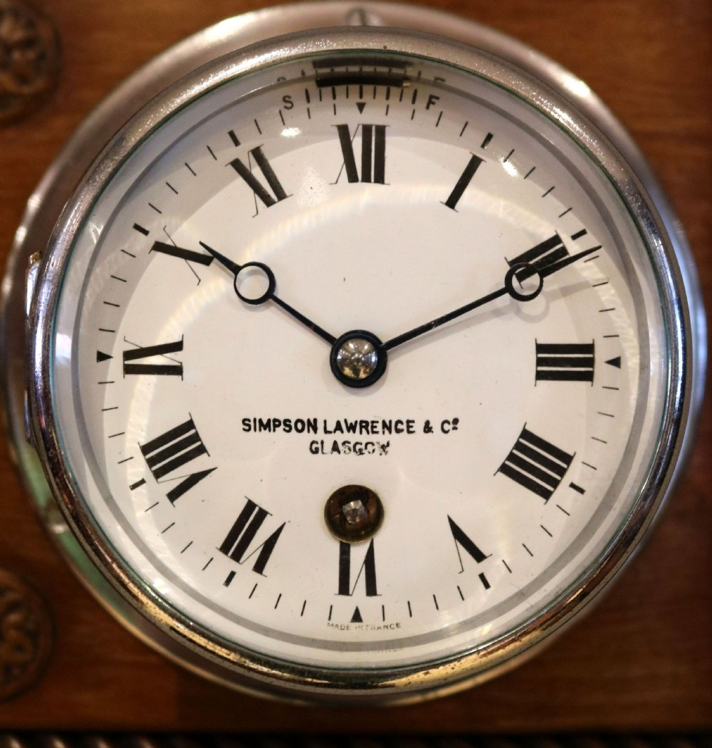 Pair Of Nickel Plated Ships Clock & Barometer View XI