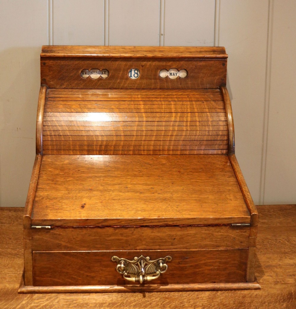 Edwardian Oak Stationery Box