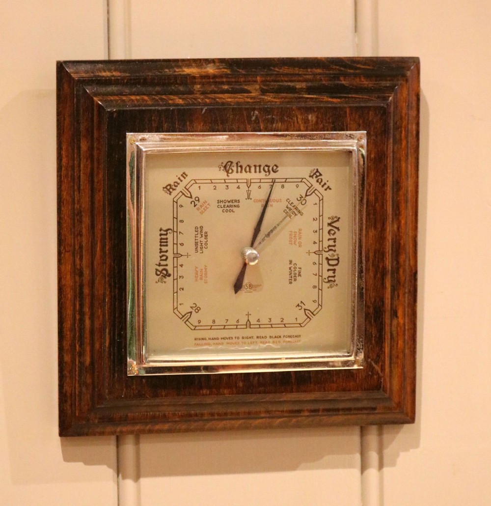 Art Deco Beechwood Aneroid Barometer