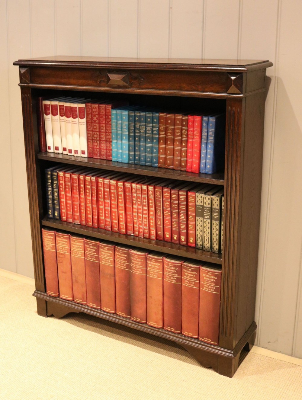 Edwardian Oak Open Bookcase