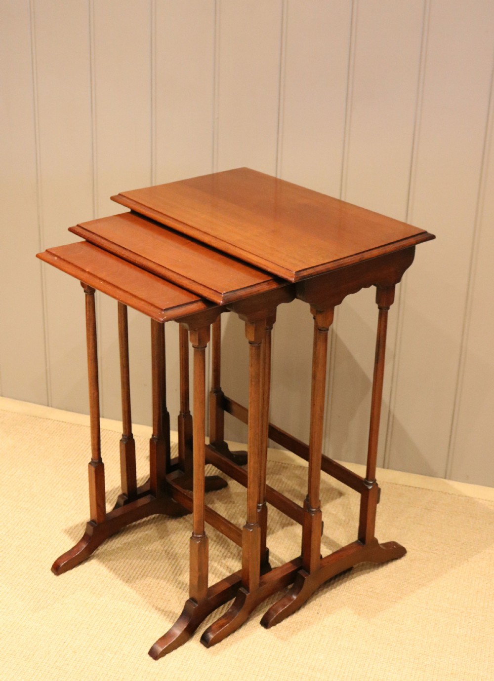 Edwardian Mahogany Nest Of Three Tables