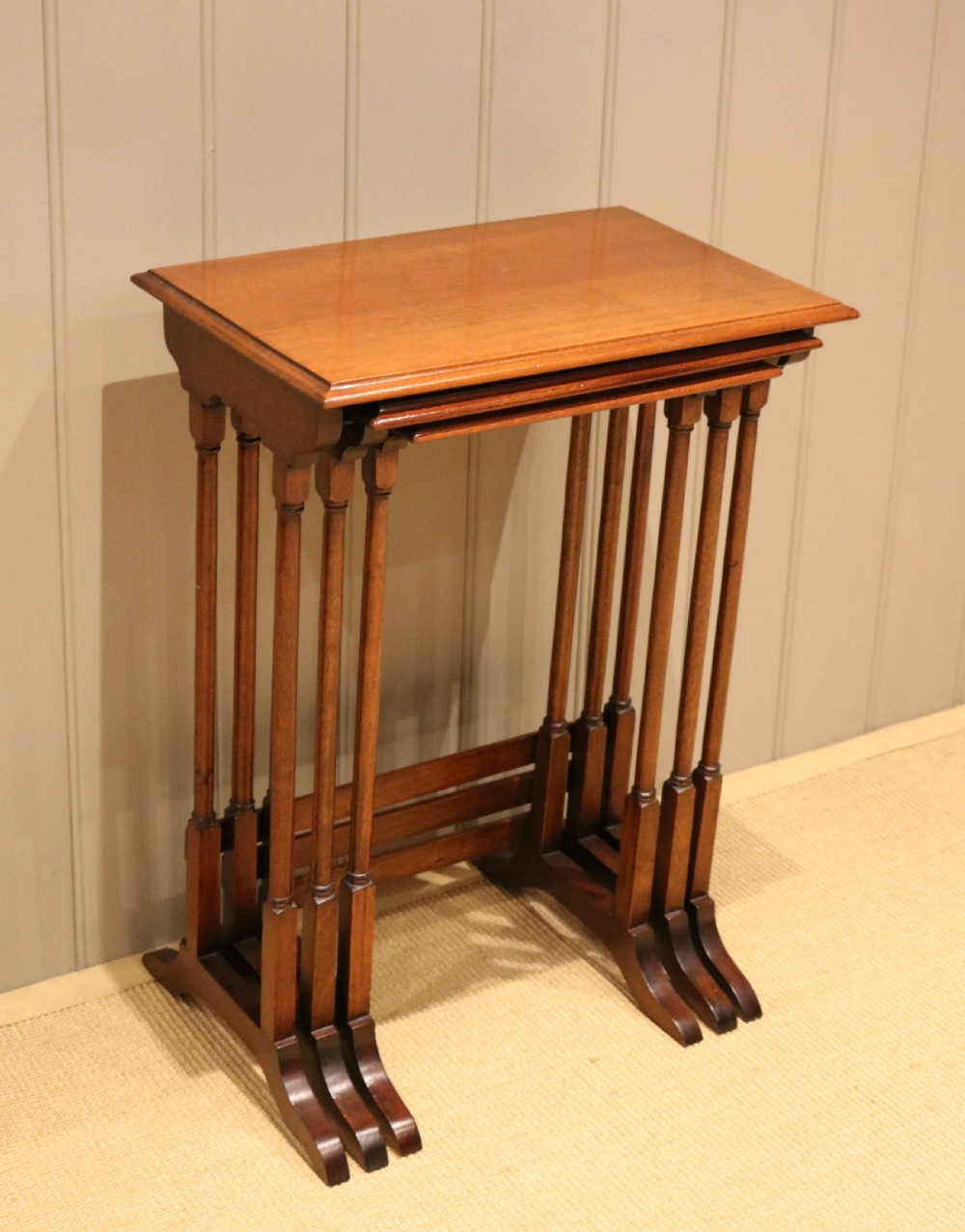 Edwardian Mahogany Nest Of Three Tables View II