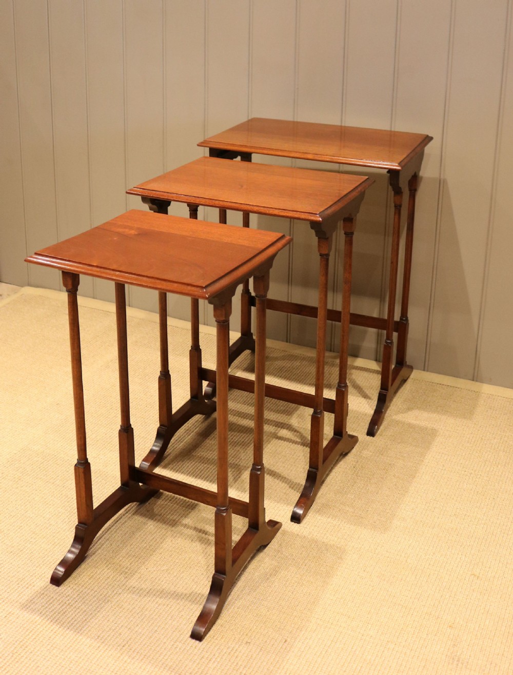 Edwardian Mahogany Nest Of Three Tables View IV