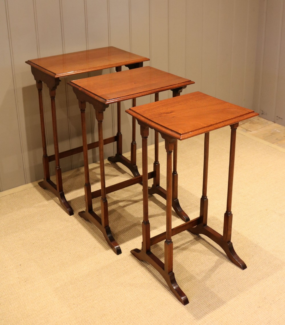 Edwardian Mahogany Nest Of Three Tables View V