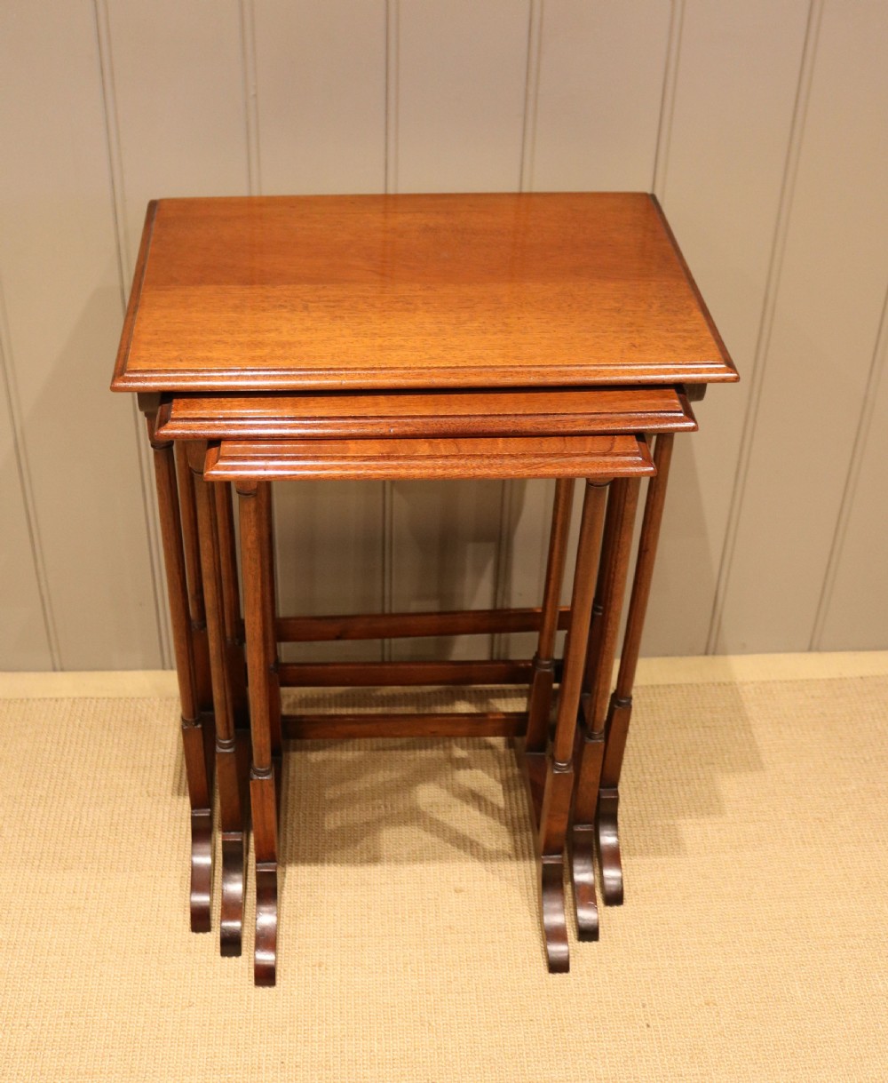 Edwardian Mahogany Nest Of Three Tables View VI